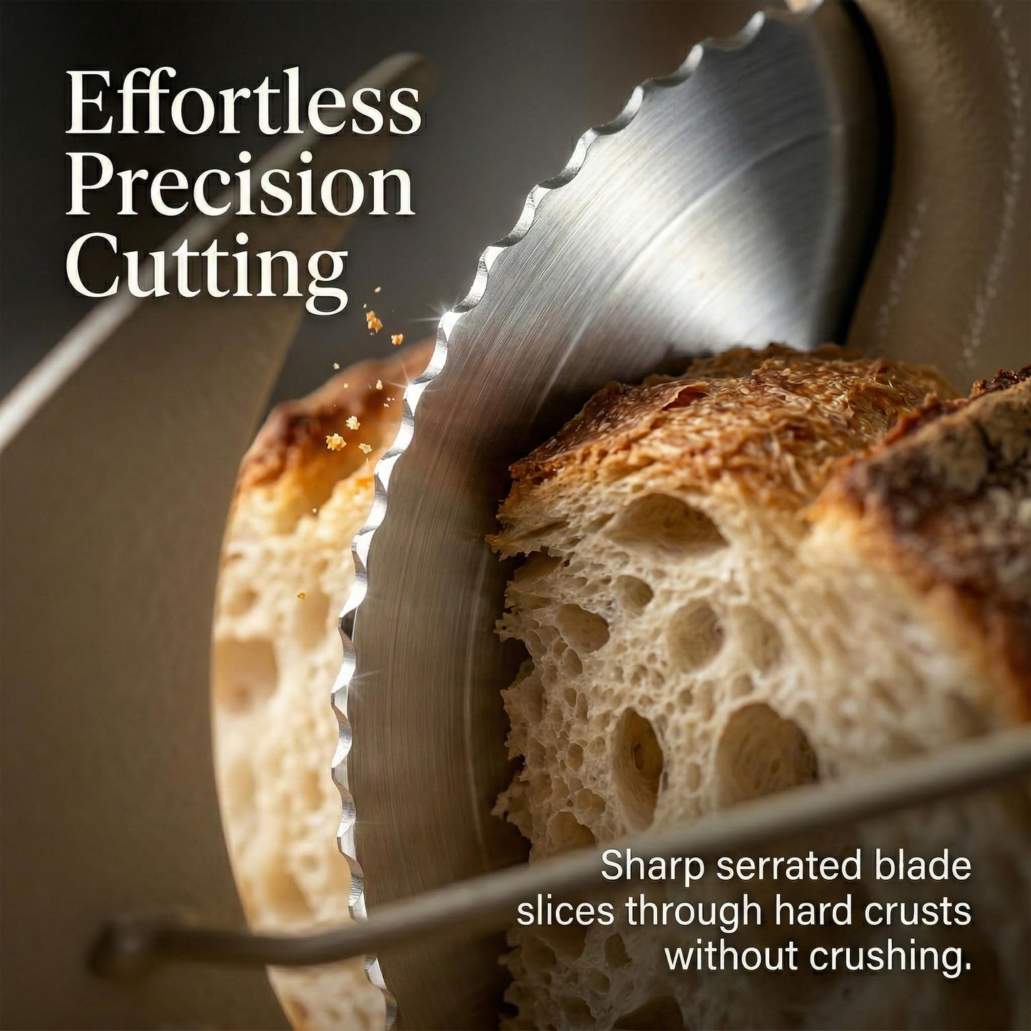 Belinova Manual Bread Slicer for Homemade Sourdough & Bagels, Adjustable Thickness Hand Crank Bread Cutter with Anti-Jam Guide Plate, Solid Wood Base & Rust-Proof Stainless Steel Blade