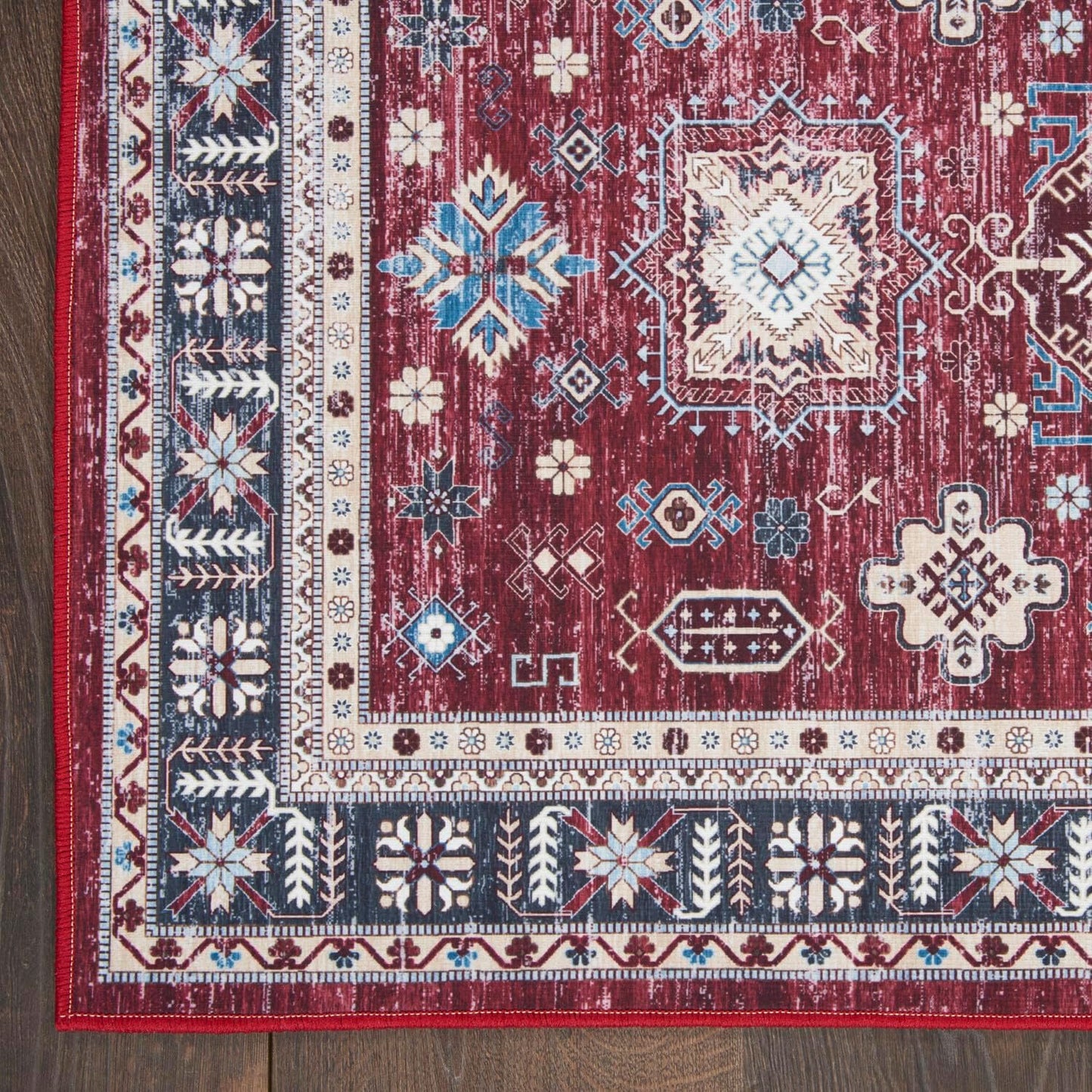 Nourison Fulton Tribal Red Area Rug, 2' x 3', Easy Cleaning, Non-Shedding, Bedroom, Living Room, Dining Room, Kitchen