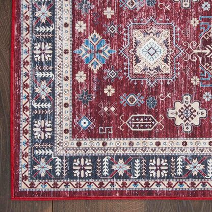 Nourison Fulton Tribal Red Area Rug, 2' x 3', Easy Cleaning, Non-Shedding, Bedroom, Living Room, Dining Room, Kitchen