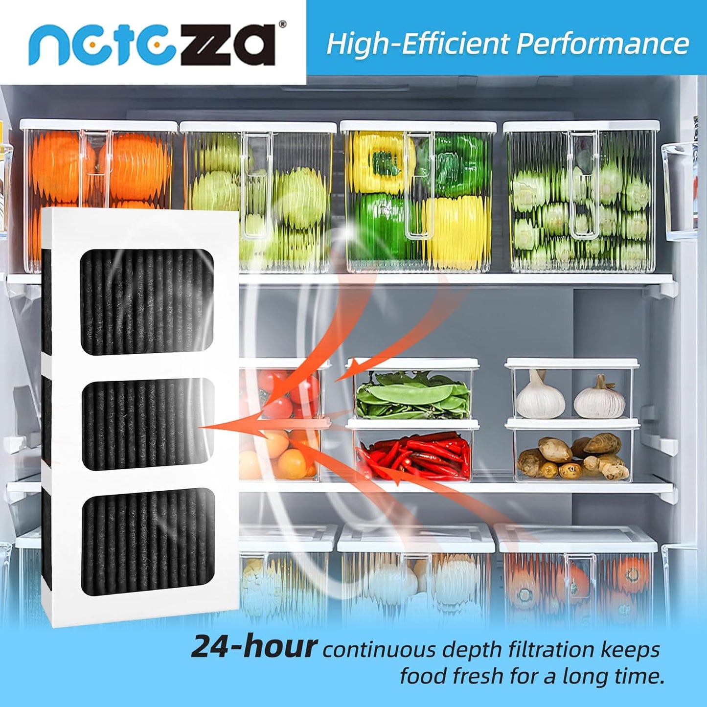 Paultra2 Refrigerator Air Filter Replacement, Compatible with Frigidaire Pureair Ultra 2, 6 Pack