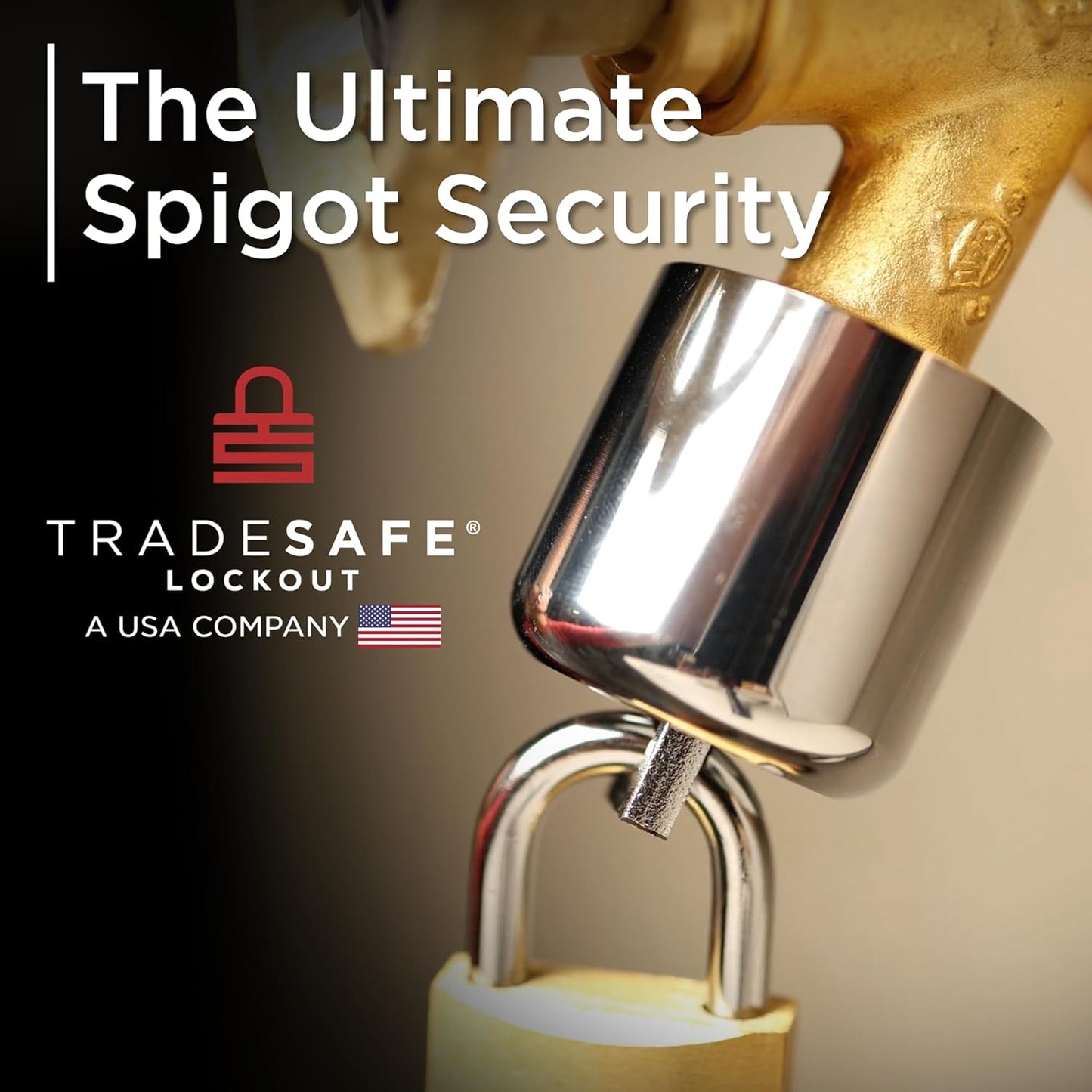 3/4-Inch 3 TRADESAFE Water Spigot Lock - Hose Bib Lock with Keyed Padlock, Fits Garden Hose Thread, Prevents Water