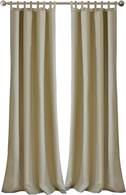 Elrene Home Fashions Matine Weatherproof Tab-Top Indoor/Outdoor Curtain Panel, 52”W x 108”L, Taupe