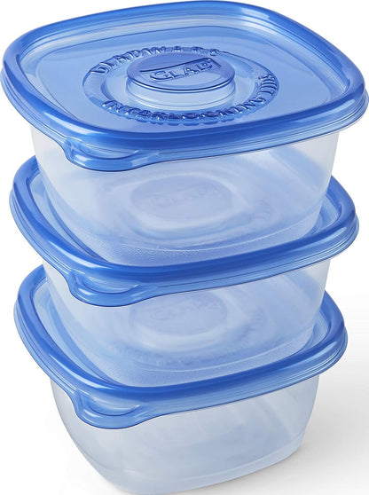 Glad GladWare Tall Entrée Food Storage Containers, Large Square Hold up to 42 Ounces, 3 Count Strong Food Holders