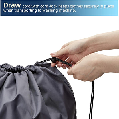 NICOGENA Wash Me Laundry Bag - 2 Packs, 28x40 inches, Heavy Duty Hamper Liner for College Students, Sky Blue & Gray