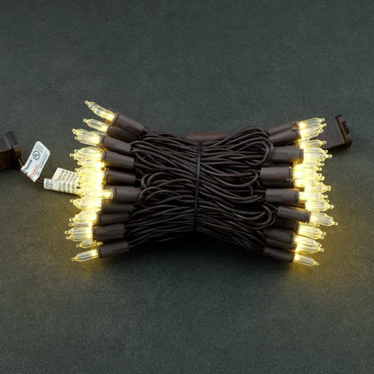 33 100 Count Commercial Set YULETIME Warm White LED Christmas Lights with Brown Wire, ft UL Certified Grade Holiday