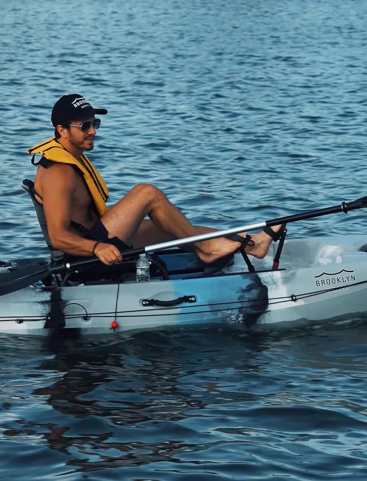 Upgraded Brooklyn 12.0 Single Pedal Kayak by BKC, Lightweight 12-Foot Sit-On-Top Pedal-Drive Kayak with Rudder, Stable Fishing & Touring Design, 440 lb Capacity, Storage Hatches