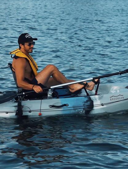 Upgraded Brooklyn 12.0 Single Pedal Kayak by BKC, Lightweight 12-Foot Sit-On-Top Pedal-Drive Kayak with Rudder, Stable Fishing & Touring Design, 440 lb Capacity, Storage Hatches
