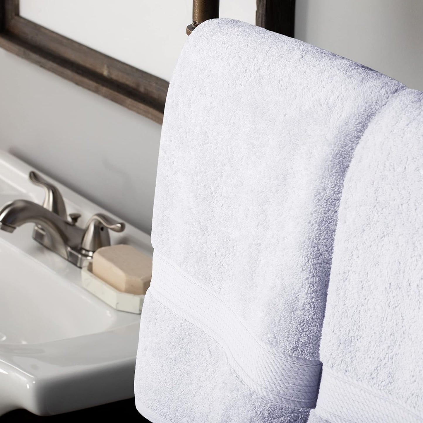 Set, 6PC, Superior Egyptian Cotton Solid Towel Monaco White