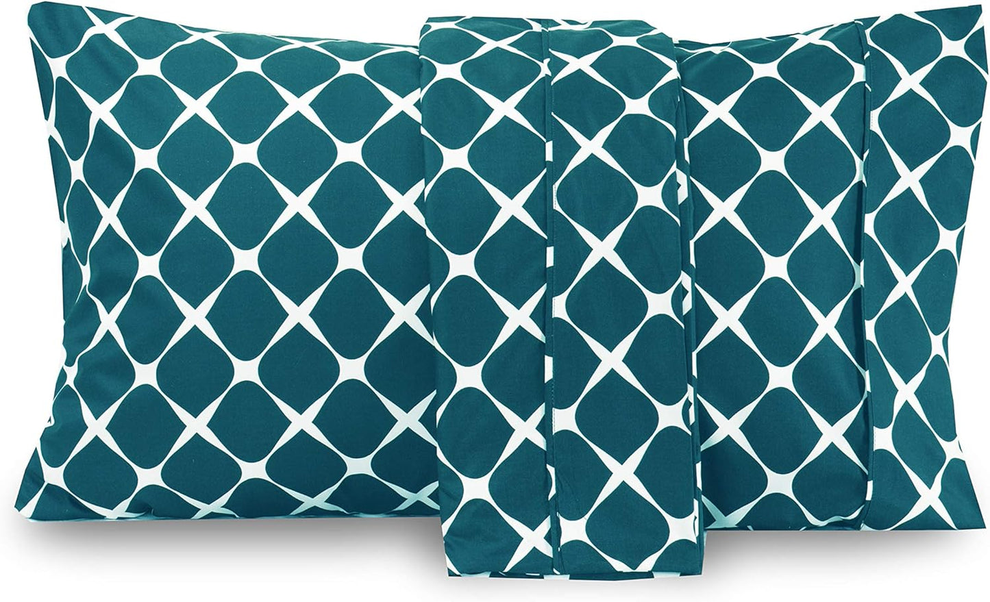 Elegant Comfort Luxury Ultra-Soft 2-Piece Pillowcase Set - 1500 Premium Microfiber, Wrinkle Resistant, Teal
