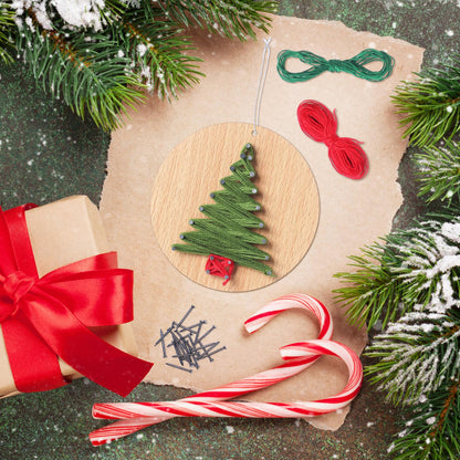 Jetec 6 Pcs Christmas Tree String Art Kit DIY Wood Xmas Tree Ornaments Crafts with Planks Nails Wire for Holiday Handmade Adults Employee Christmas Gift for Large Event Wall Decor