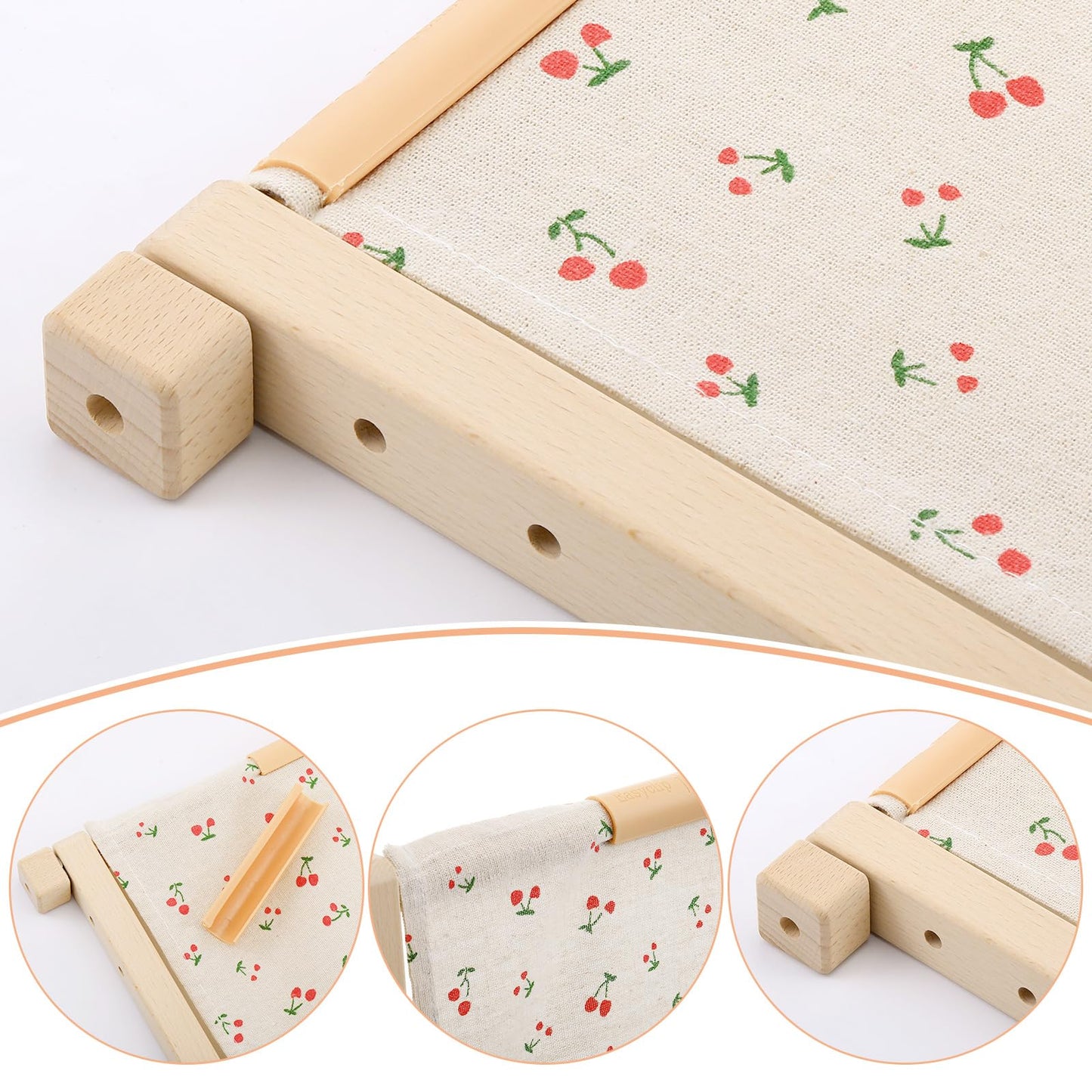 CroBlissful Cross Stitch Scroll Frame Set with Plastic Clamps Beech Hardwood Embroidery Frame Needlepoint Cross Stitch Holder for Sewing, Needlework, Embroidery Projects