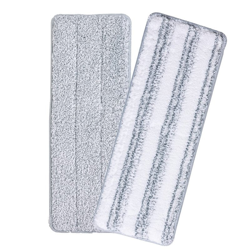 Oshang Flat Mop Head Refill, 13" X 4.9" Flat Mop Pads, Microfiber Mop Pads Flat Mop Replacement Heads (White and Grey)