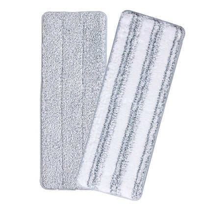 Oshang Flat Mop Head Refill, 13" X 4.9" Flat Mop Pads, Microfiber Mop Pads Flat Mop Replacement Heads (White and Grey)
