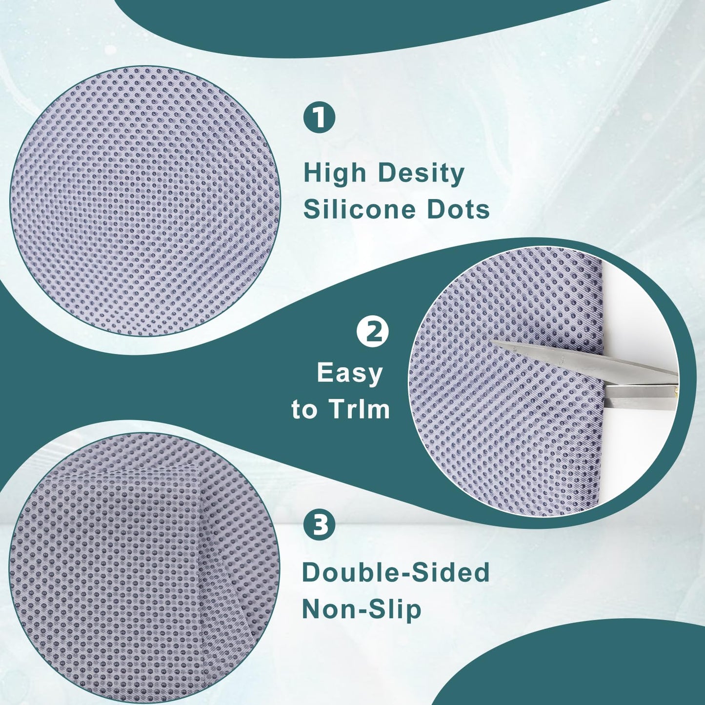 73x40 Inches Double-Sided Anti-Slip Carpet, Premium Vinyl Anti-Skid Fabric, Rug Backing & Rug Making Supplies, Non-Slip Rug Grips for Area Rugs to Keep Them in Place (Grey)