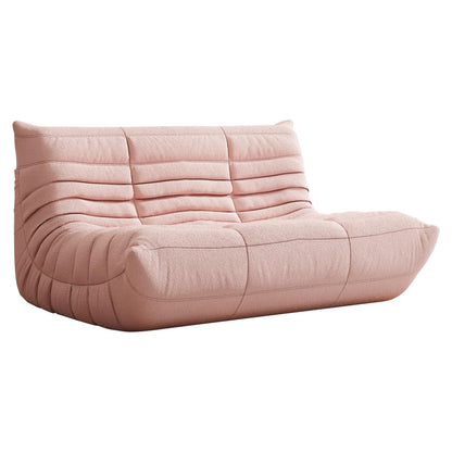 Comfy Memory Foam Loveseat Bean Bag Chair for Adults - Teddy Fleece Fireside Accent Chair for Reading, Lazy Floor Sofa Couch Boneless Chaise Lounge for Living Room Bedroom Home Theater, 2 Seater