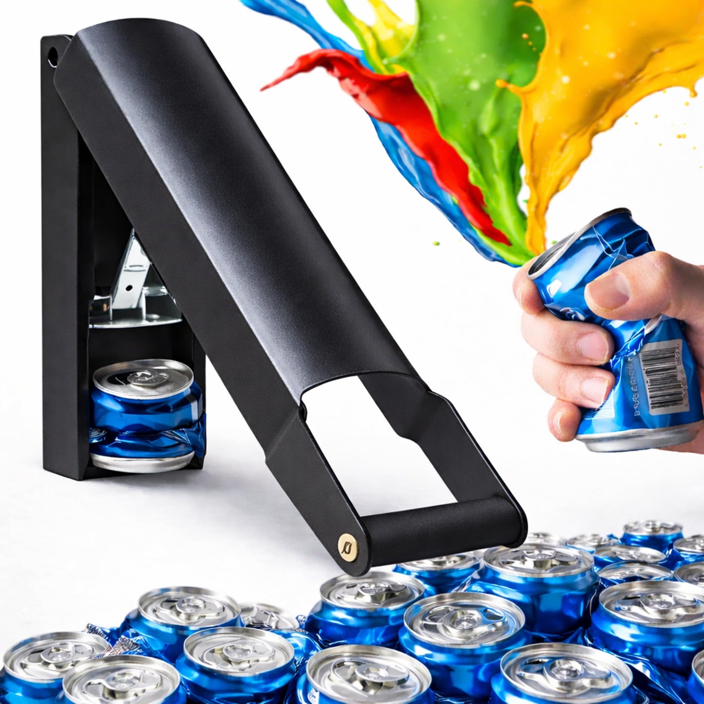 Wall Mounted Black Can Crusher - Heavy Duty Can Crushers for Recycling Compactor for Seltzer Soda Beer Cans Plastic Bottle Crusher Smasher Can Aluminum Can Crusher for Recycling Can