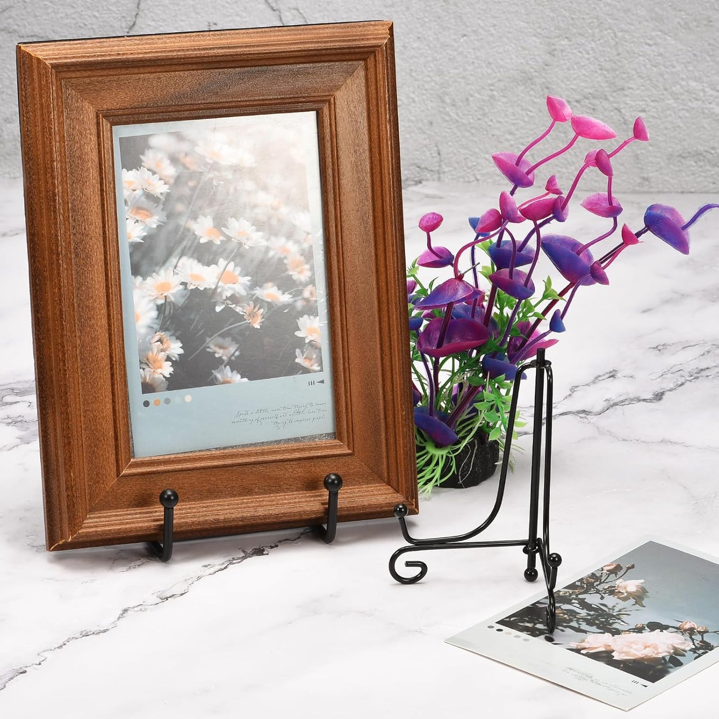 uxcell 2Pcs Iron Plate Stand for Display, 6 Inch Folding Decorative Easel for Photo Picture Frame, Gold
