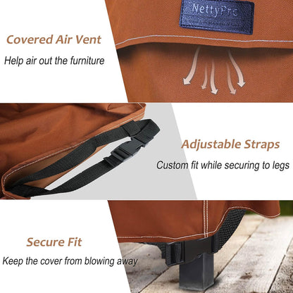24 24 Inch NettyPro Waterproof Outdoor Furniture Side Table Cover x Patio Square Ottoman Table Cover All Weather