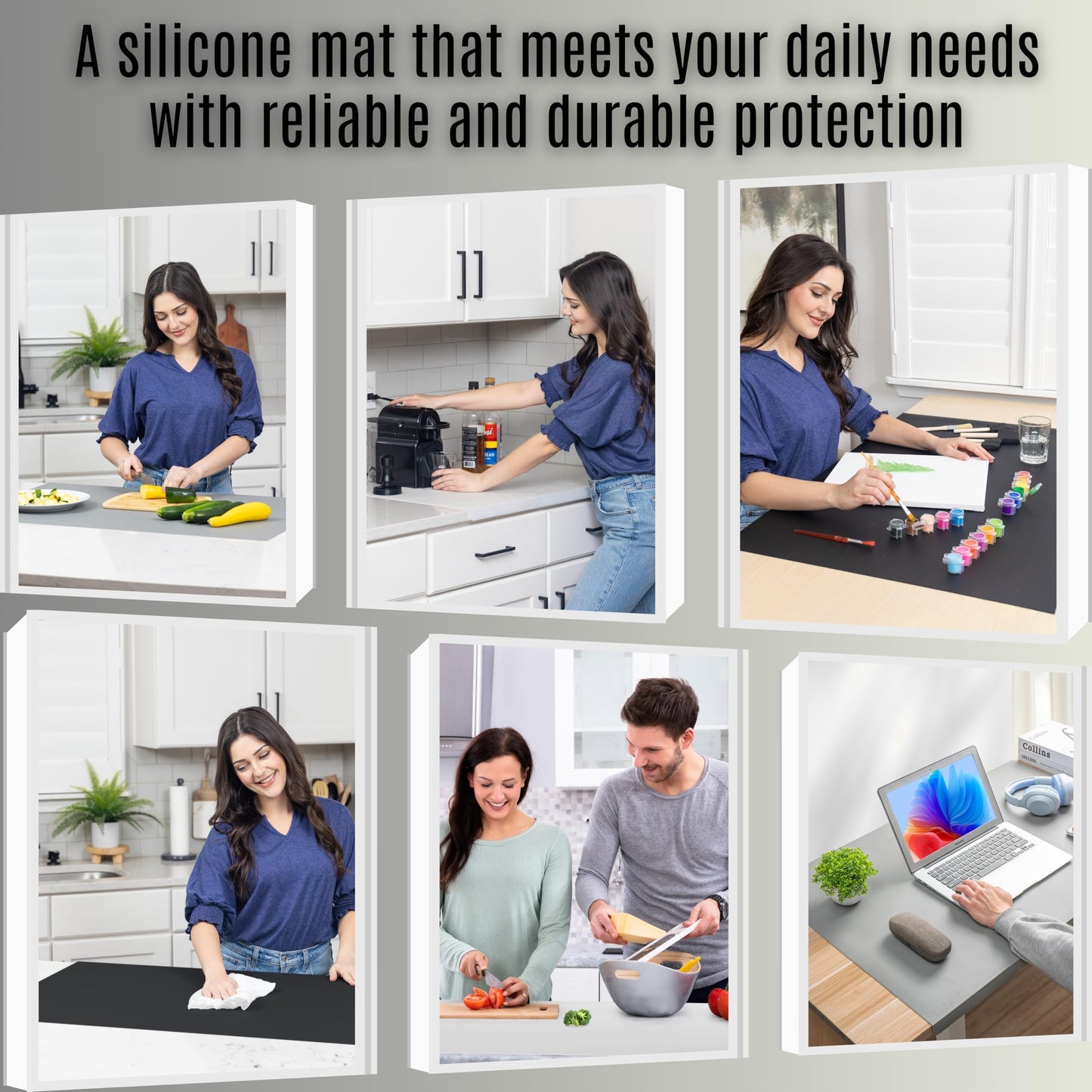 Extra Large Silicone Mats for Crafts with "Edge Protection" – Silicone Table Mat – Multipurpose Heat Resistant Silicone Mat – No Folds or Wrinkles – 1.5mm Thick, 36"x24", Translucent