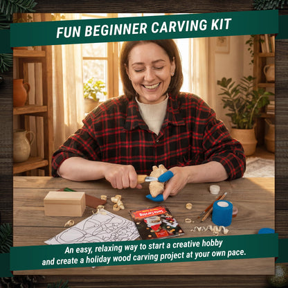 BeaverCraft DIY06 Santa Whittling Kit – Wood Carving Kit for Beginners – Wood Carving Tools Set, Diy Crafts for Adults – Woodworking Kits for Kids&Teens – Hobby Kits for Adults, Woodworking Gifts