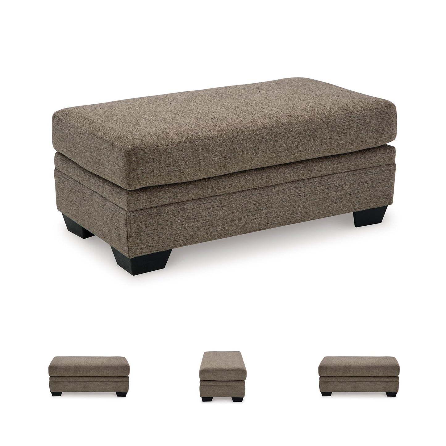 Signature Design by Ashley Stonemeade Modern Ottoman with Foam Cushion, Grayish Brown