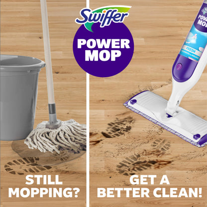 Swiffer PowerMop Multi-Surface Mop Kit for Floor Cleaning, Fresh Scent, Mopping Kit Includes PowerMop, 2 Mopping Pad Refills, 1 Floor Cleaning Solution with Fresh Scent and 2 Batteries