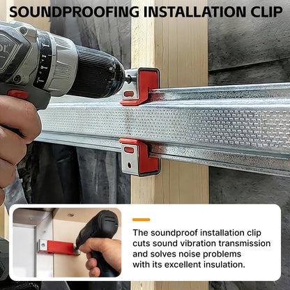 100 Pack Sound Isolation Clips, Sound Proofing Rubber Mounting Blocking Clips, Noisy Sound Isolation Clips Channel for Home, Office, Apartment, Recording Studio Walls