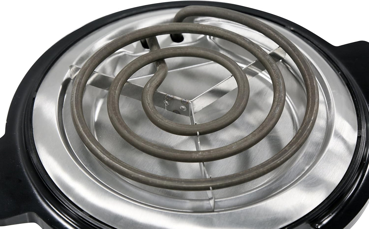 Elite Gourmet ESB-300X Single Countertop Coiled Burner, 1000 Watts Electric Hot Plate, Black, Easy to Clean