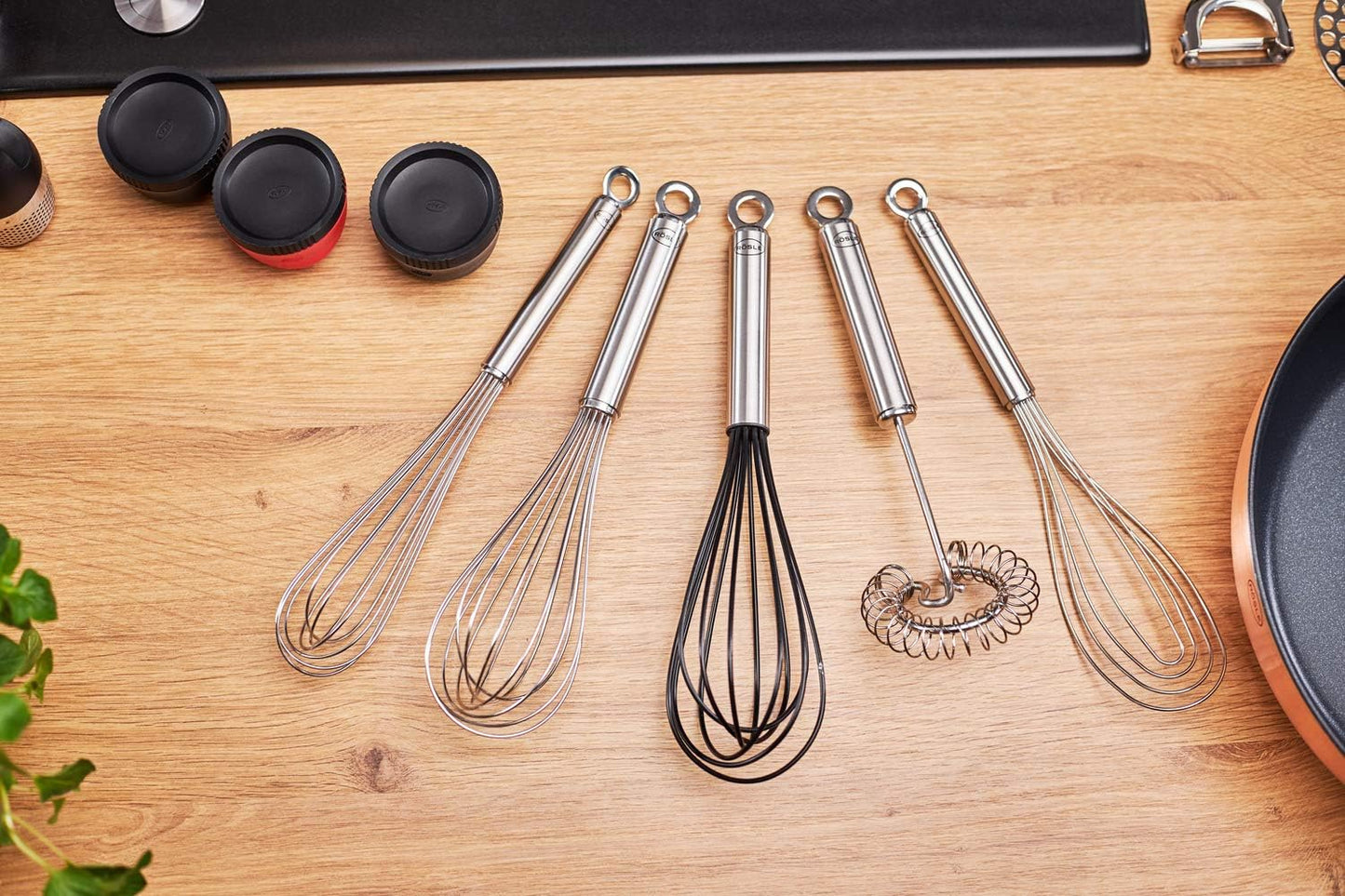 Roesle Stainless Steel Flat Whisk, 10.6-inch, 4 Wire