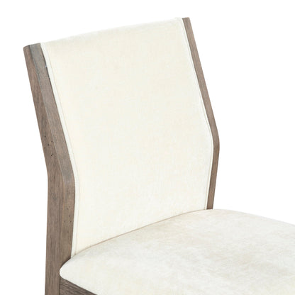 SAFAVIEH Couture Collection – Doriella Walnut Wood Dining Chair Set of 2, Modern Upholstered Dining Side Chairs with Padded Seat & Curved Back (SFV4276A-SET2)