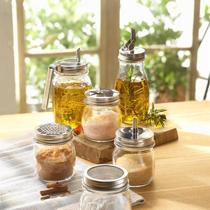 13.5 Oz Bormioli Rocco Quattro Stagioni, Olive Oil Dispensers with Weighted Pourer, Durable Glass, Made in Italy