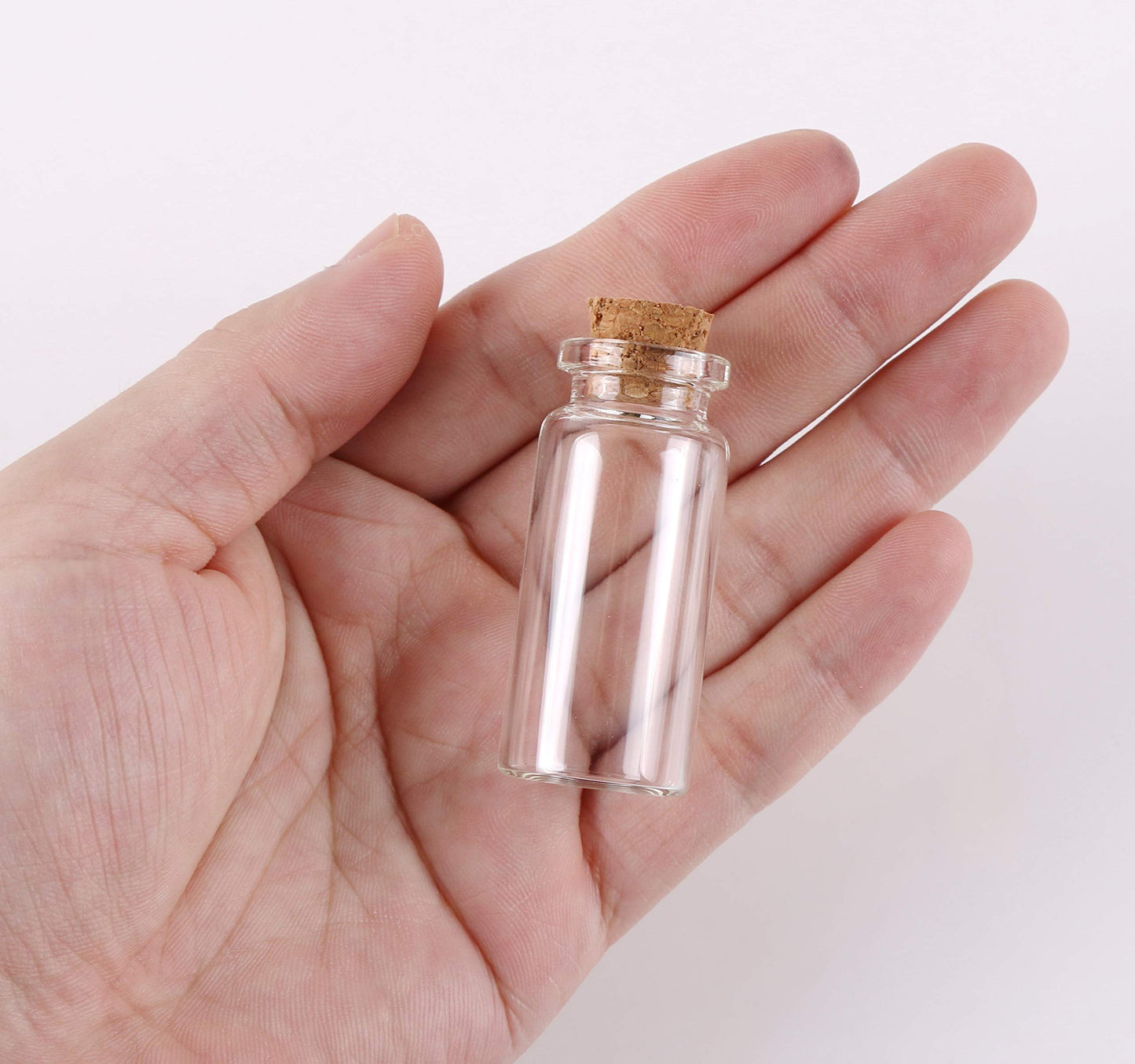 MaxMau 10ml Small Glass Bottles with Cork Stoppers,pack of 100 Vials Tiny Jars for DIY Art Crafts Projects Store Wishing Bottles Message Wedding Favors Gift