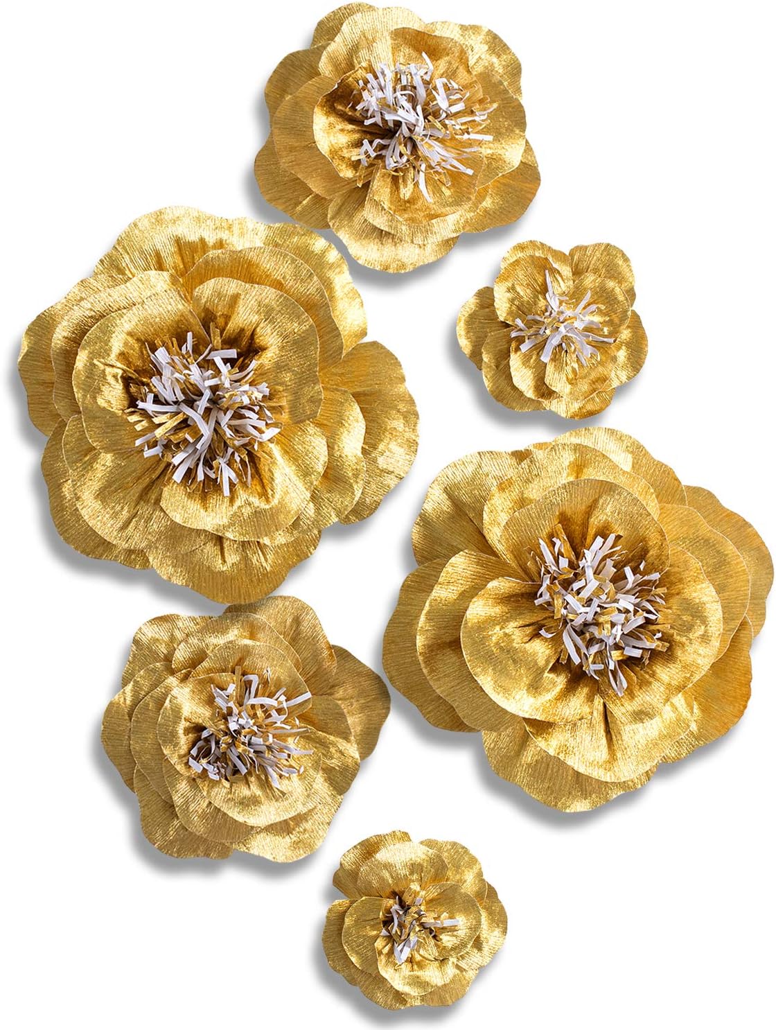 Letjolt Paper Flowers Decorations for Wall, 3D Artificial Flowers for Golden Wedding Garlands, Baby Shower