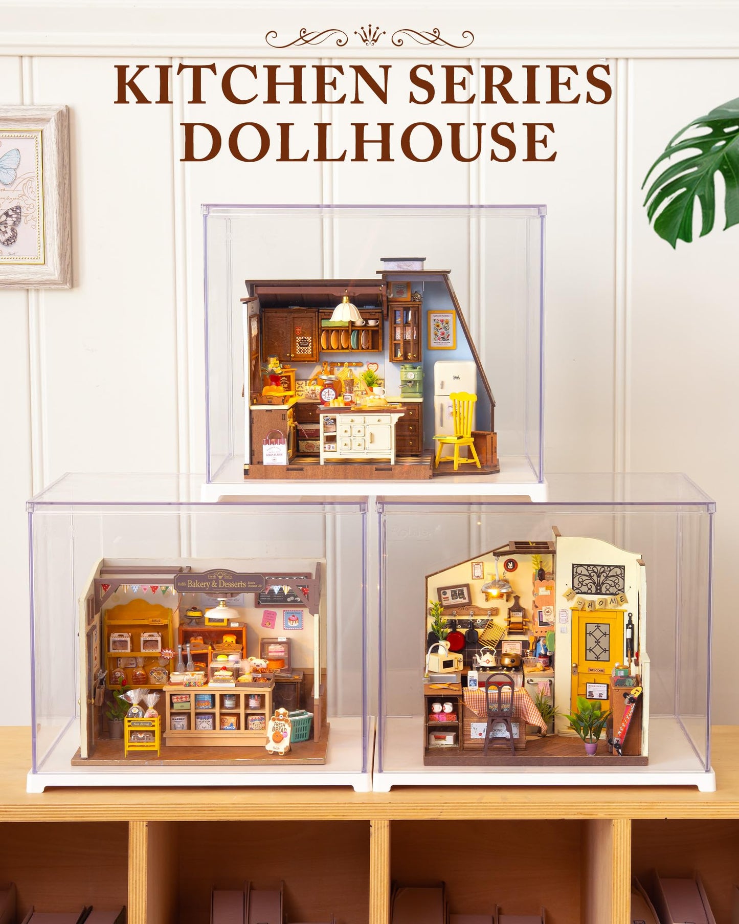 ROBOTIME DIY Miniature House Kit Dollhouse Kit for Adults Mini Tiny House Kit with Furniture Building Model Kit Crafts Creative Gift for Boys Girls (Baking Kitchen)