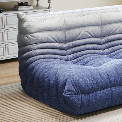 Selyteramy 3 Seat Oversized Bean Bag Chairs for Adults, Memory Foam Fireside Beanbag Couch, Comfy Bean Bag Lounger Lazy Sofa for Living Room, Bedroom, Playroom, White + Blue