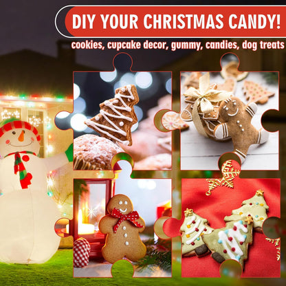 Christmas Silicone Molds Mini Xmas Tree & Gingerbread Candy Chocolate Mould, Non-Stick Baking Mold for Cake Decor, 2Pcs