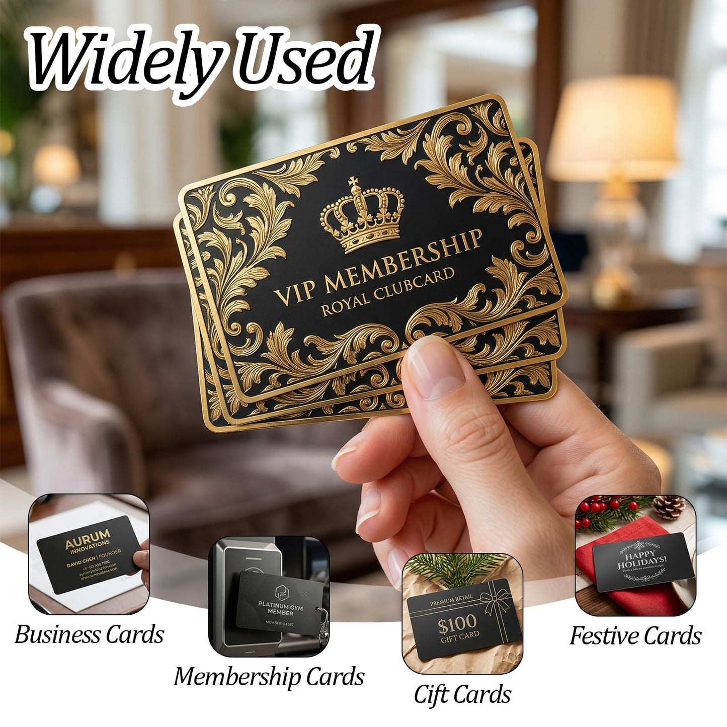300 Pack Black Aluminum Metal Business Cards Blanks | 3.38” x 2.12” x 0.008” Laser Engraving Blanks | Premium Anodized Aluminum Name Cards for Laser Engraving, CNC, DIY Gifts, VIP & Membership Card