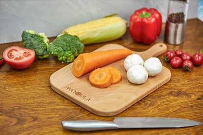 Individual Charcuterie Small Wood Cutting Board with Handle, 12.8 x 7.5 Inch (CB-001, Medium)