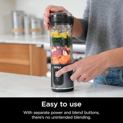 Ninja Blast Portable Blender - Cordless 18oz Personal Blender for Smoothies & Shakes | BPA Free, Leakproof, USB-C Rechargeable - Navy/Silver