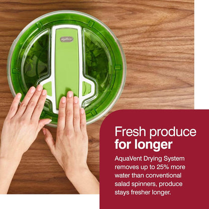 Zyliss Swift Dry Salad Spinner Large - Plastic Lettuce Colander and Spinner, Green