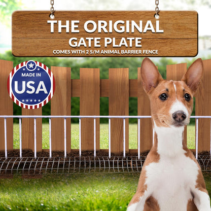 Dig Defence - Original Gate Plate - Underground Fence Gap Filler, Dog Digging Deterrent - 4 Pack with 2 SM/MD Animal Fence Barrier