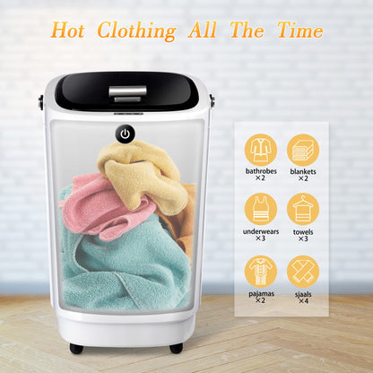 Large Towel Warmers for Bathroom,Luxury Portable Bucket Towel Warmer Fits Up to Two 70"X80" Oversized Towels with Timing Auto Shut Off, Yellow