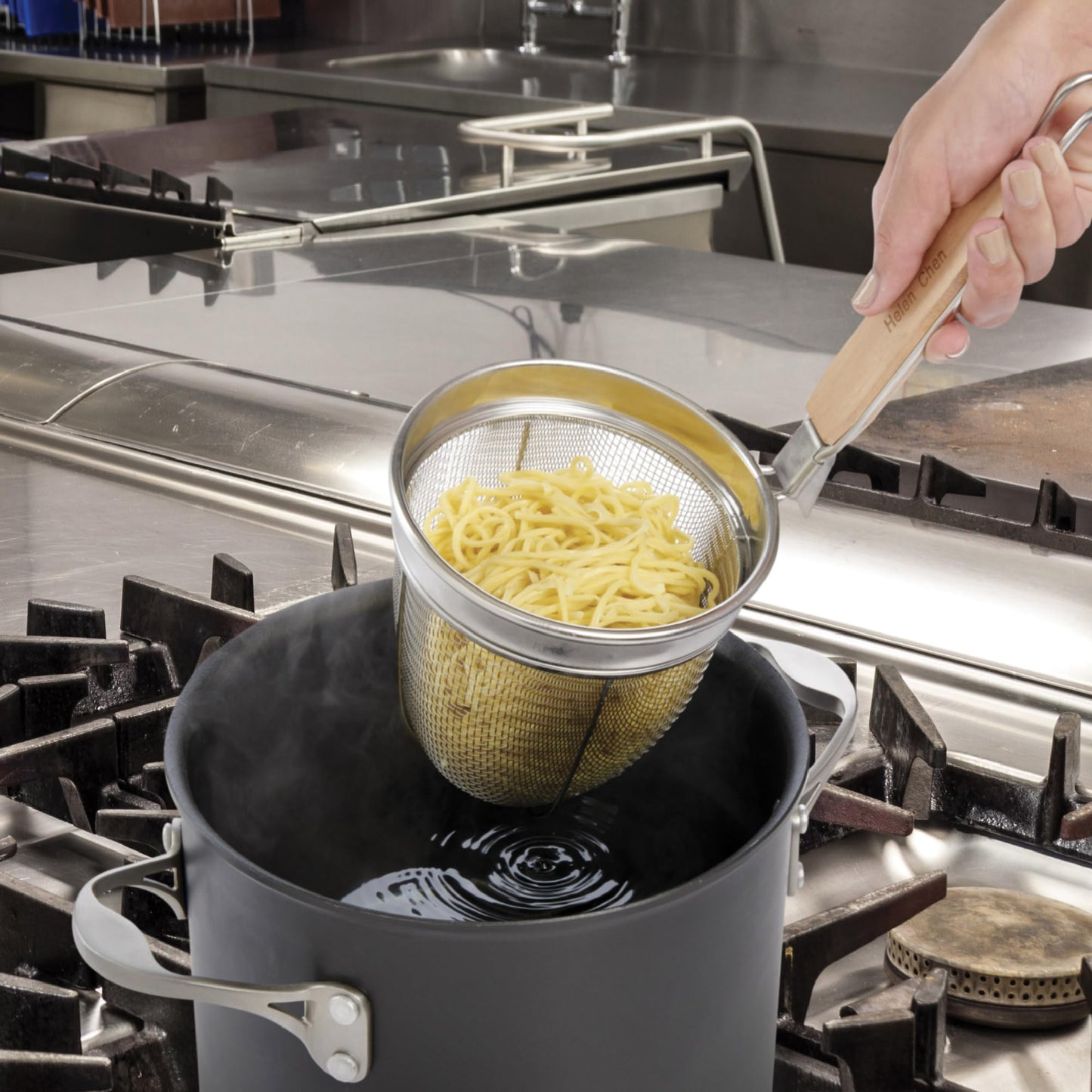 Helen's Asian Kitchen Helen’s Asian Kitchen Stainless Steel Mesh Spide, 6-Inch, Basket, Silver