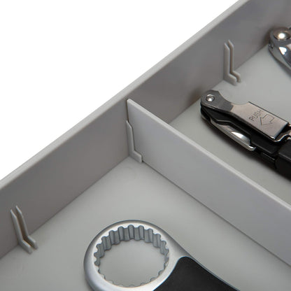 Kitchen Details 3 Compartment Adjustable Drawer Organizer | Utensil & Gadget Holder Tray | Cabinet & Storage