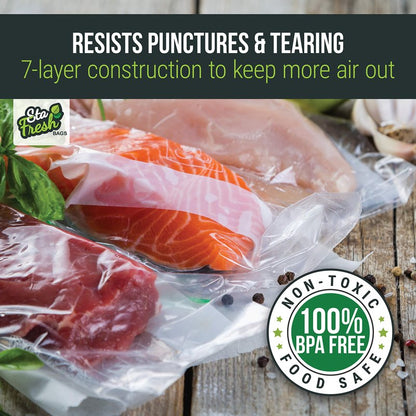Vac Fresh Vacuum Sealer Roll Bags, 15 inches x 50 feet, 3.5mil Embossed, Vacuum Seal Bags, Food Storage Bags, Meal Prep, Marinating, Sous Vide, Vacuum Sealing Storage Bags, 2 Rolls, 100 Feet Total