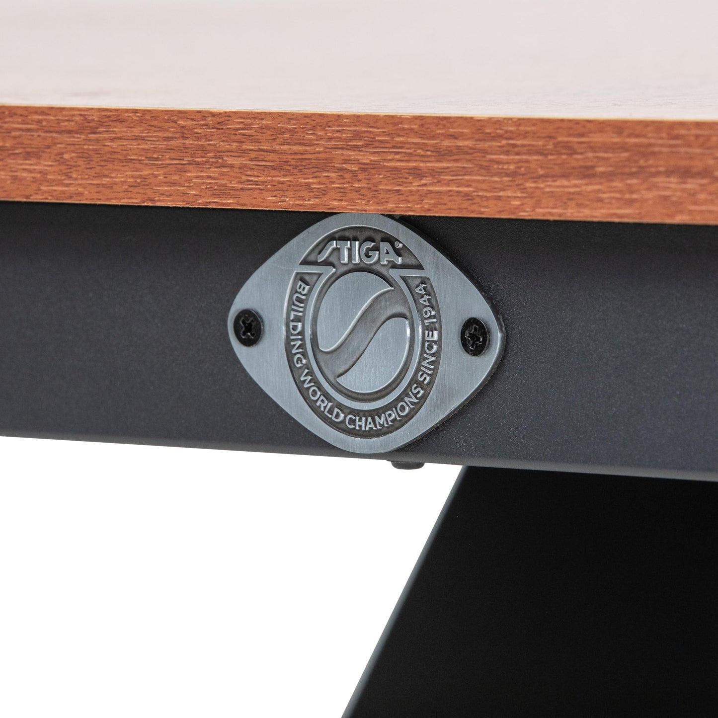 STIGA Ultra Indoor Table Tennis Table – 18mm Woodgrain Ping Pong Table with Steel Frame, Tournament Net & Post, Adjustable Leg Levelers, Modern Furniture-Style Design
