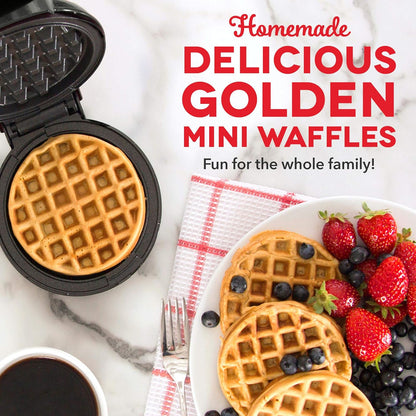 DASH Mini Waffle Maker: 4” Nonstick Waffle Iron with Quick Heat-Up, Perfect for Kids and Families