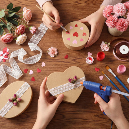 Tosstuki 12 Set Mini Paper Mache Boxes with Lids Small Mache DIY Craft Boxes 6 Shapes 2 Size Cardboard Craft Storage to Decorate for Party Favors Art Projects Gift Packaging