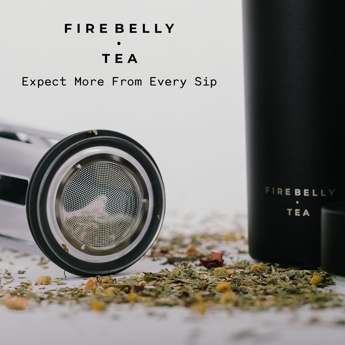 Firebelly Tea, Travel Tea Infuser Mug with Strainer, Insulated Tumbler for Loose Leaf Tea or Coffee, Leakproof Bottle for Hot or Iced Drinks, Stainless Steel Thermos with Lid, Forest