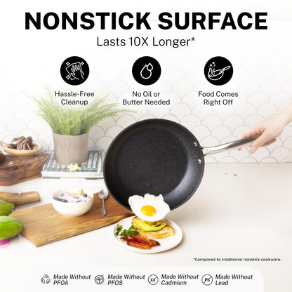 GRANITESTONE 20 Pc Complete Pots and Pans Set Non Stick Cookware Set with Saute Pan, Bakeware, Steamer, Cooking Utensils, Made Without PFOA PFOS, Oven and Dishwasher Safe